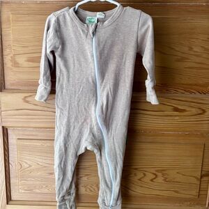 Parade Organics 2 way Zip pajamas- oat color